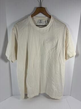 Burberry London England Embroidered Logo T Shirt Mens M Cream Short Sleeve Tee